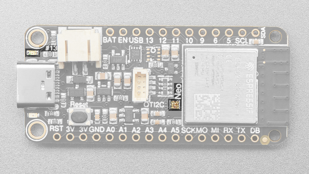 Close-up of the NeoPixel RGB LED